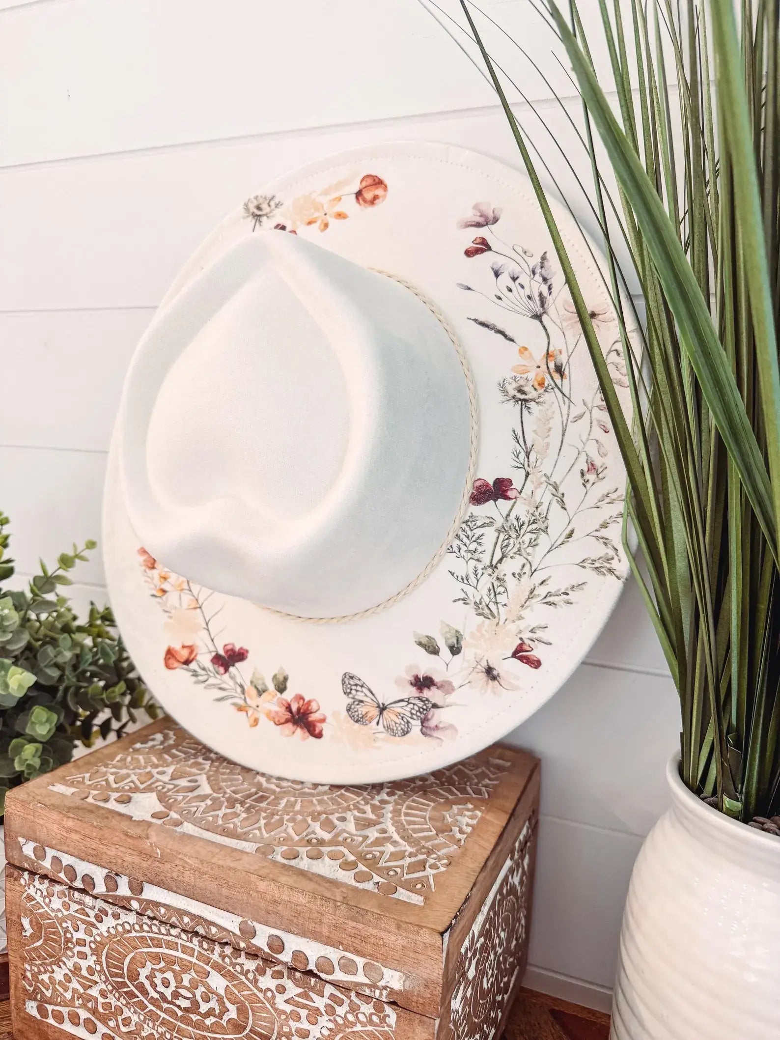 Floral Print Heart Hat