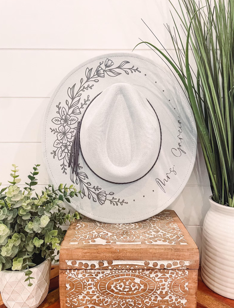 Engraved Floral Hat