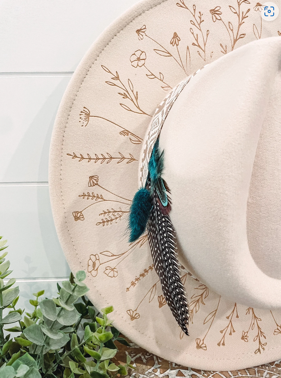 Engraved Floral Hat
