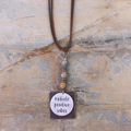 Radiate Positive Vibes Coffee Necklace With Dark Beads