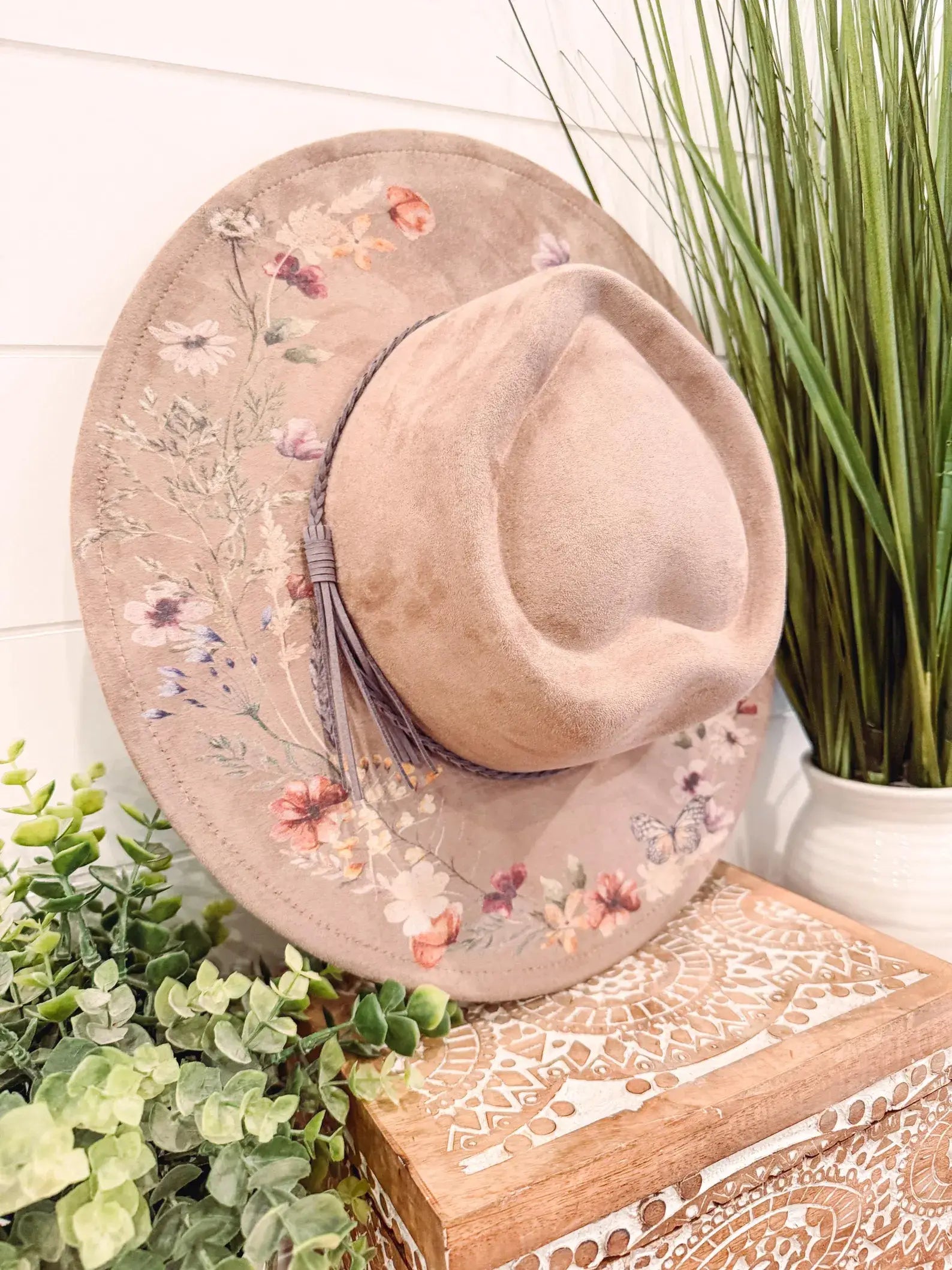 Floral Print Heart Hat