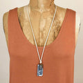 Agua Swirl Rectangle with Hamsa Hand Charm