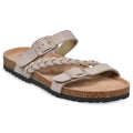 Braided Adjustable 2 Strap Suede Leather Footbed Sandal