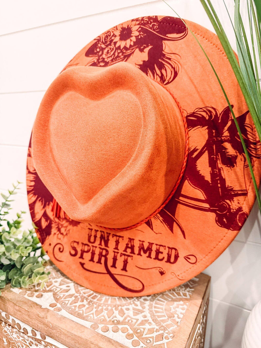 Cowgirl Engraved Heart Hat