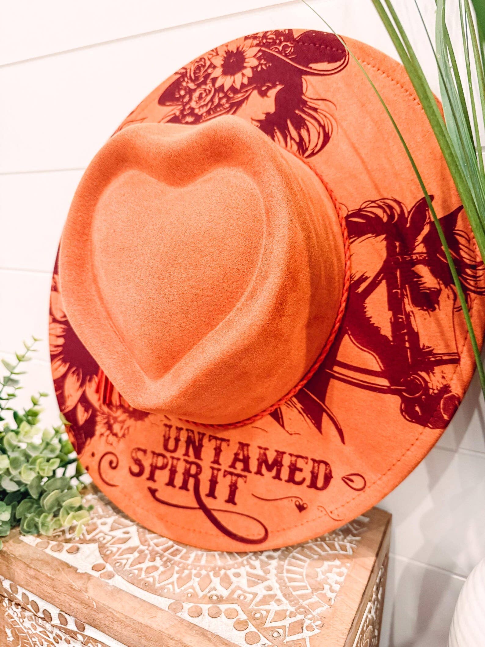 Cowgirl Engraved Heart Hat