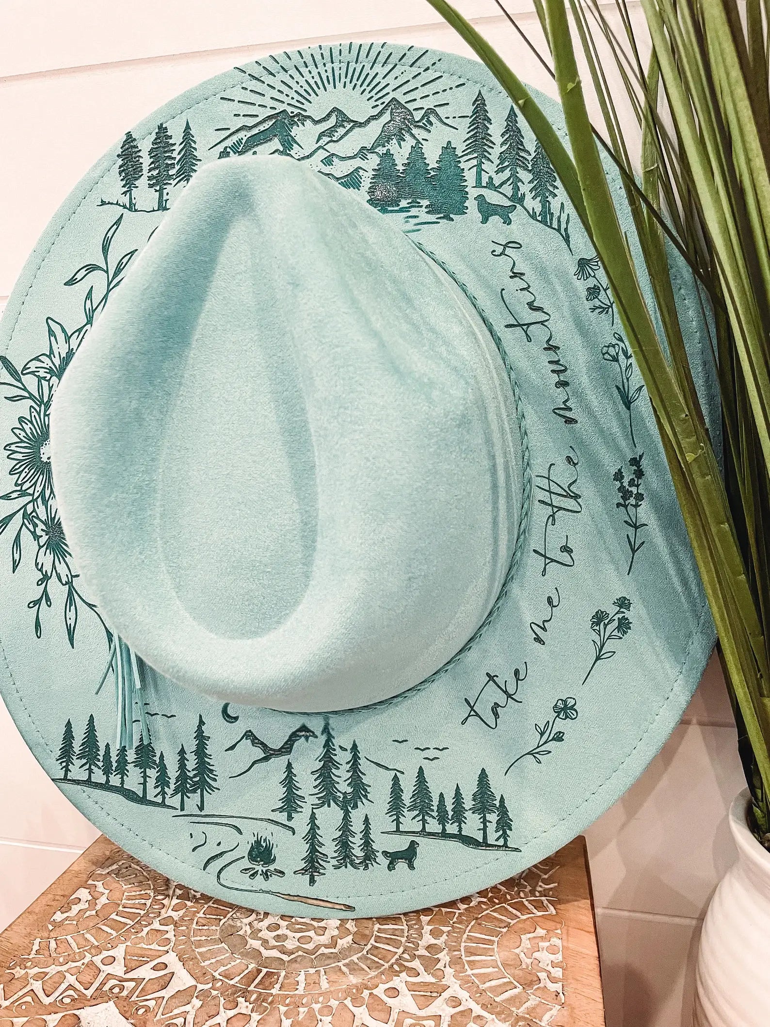 Engraved Floral Mountain Hat