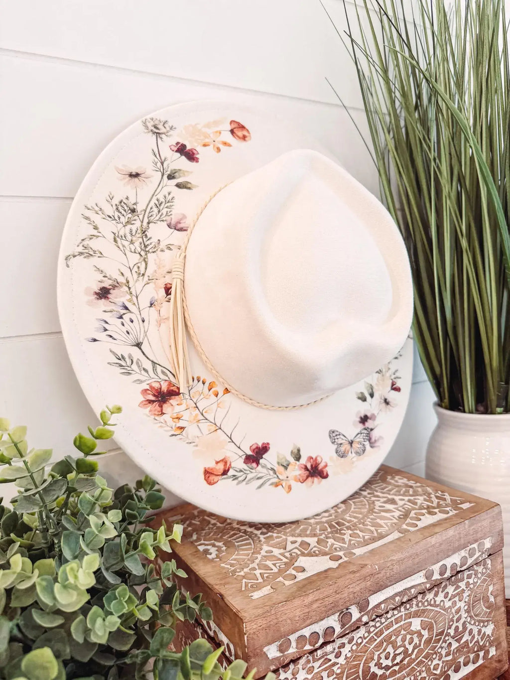 Floral Print Heart Hat