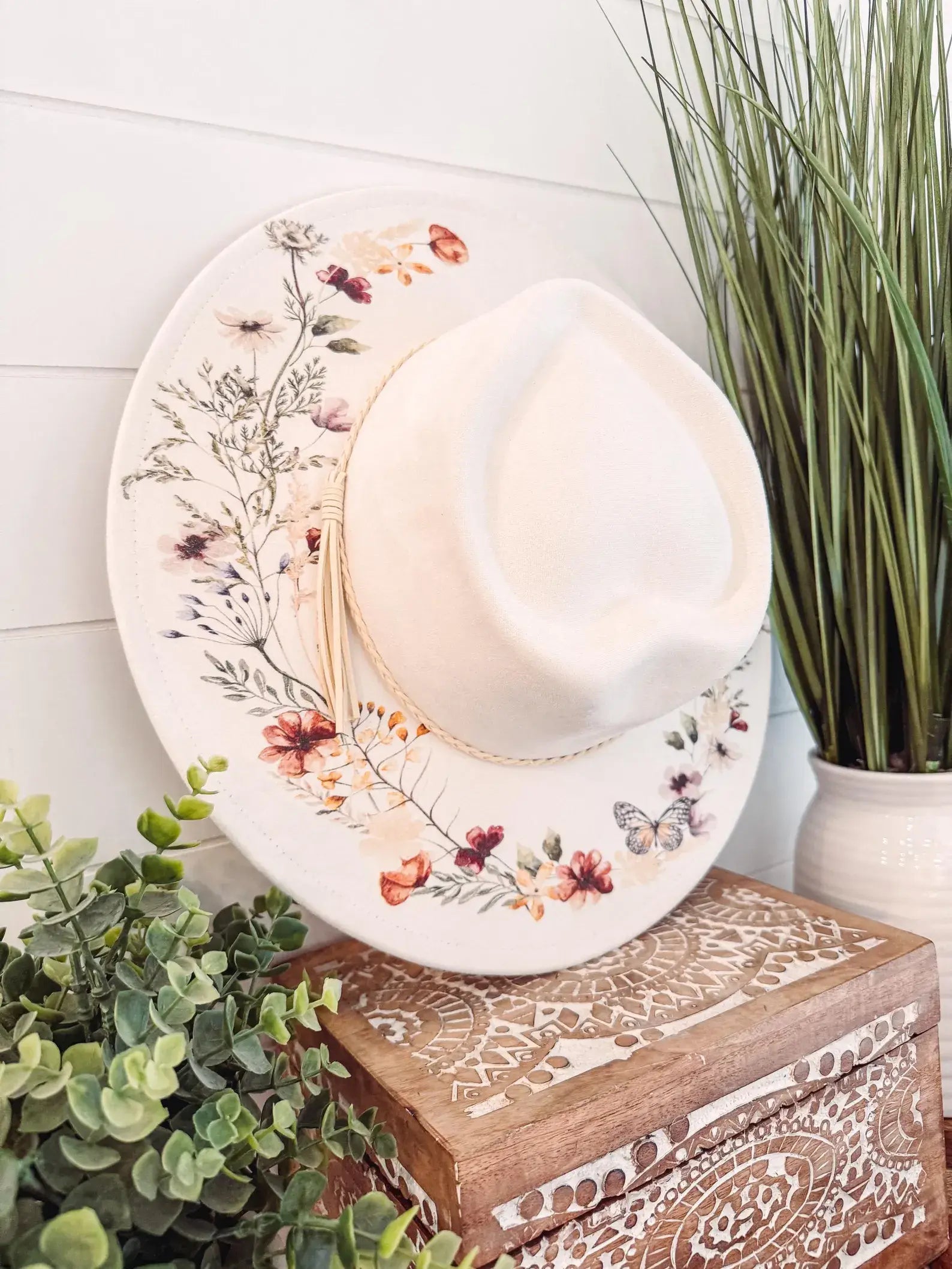 Floral Print Heart Hat
