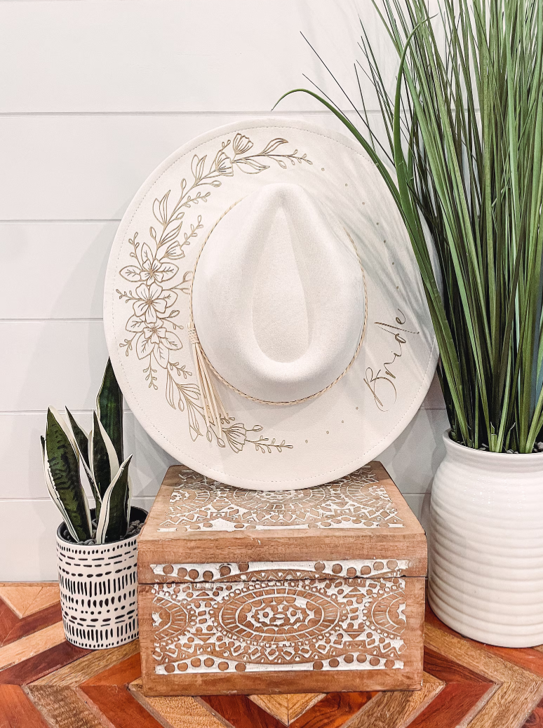 Engraved Floral Hat