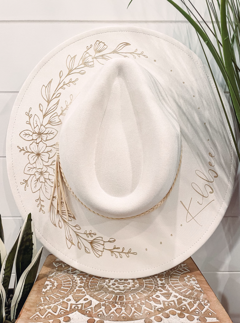 Engraved Floral Hat