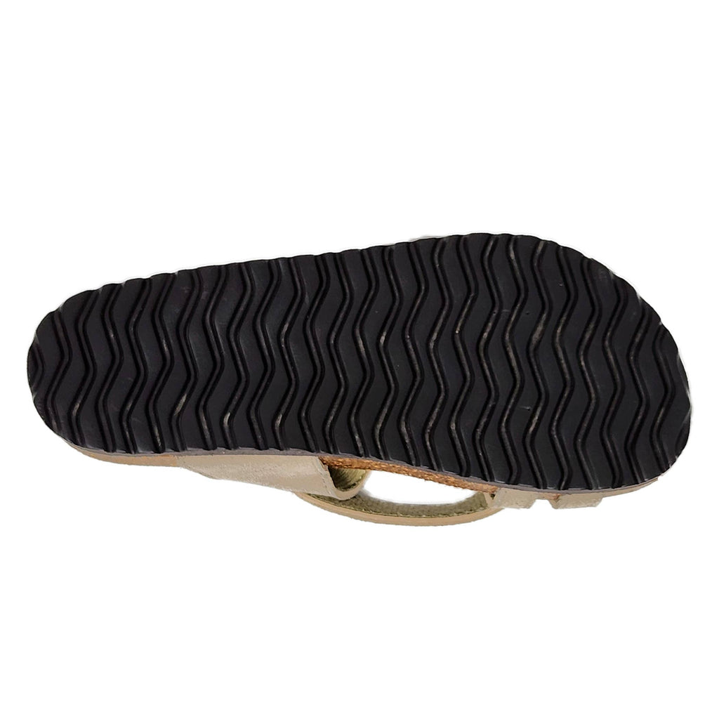 Womens weaved leather toe strap footbed sandal