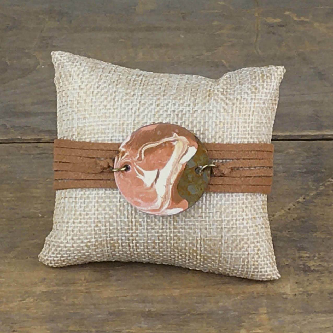 Adobe Swirl Round with Suede Wrap