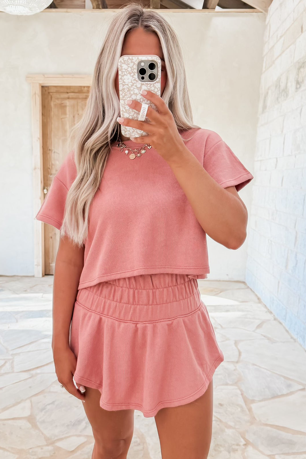Blossom 2pcs Crop and Ruffle High Waist Skort Set