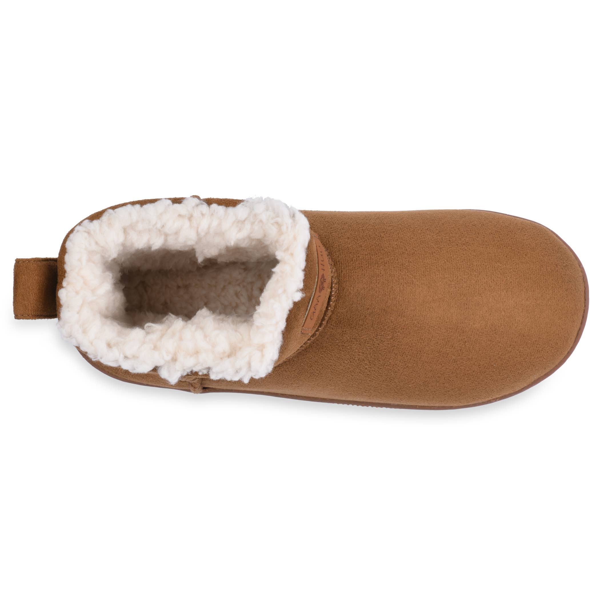 Womens polysuede low cut ankle slipper boot