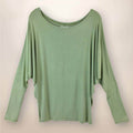 Cactus Green Jaidyn  Long Sleeve Shirt with Dolman Sleeves