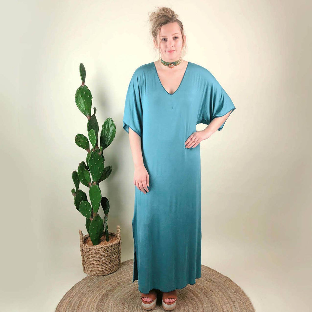 Turquoise Adele  Caftan Dress