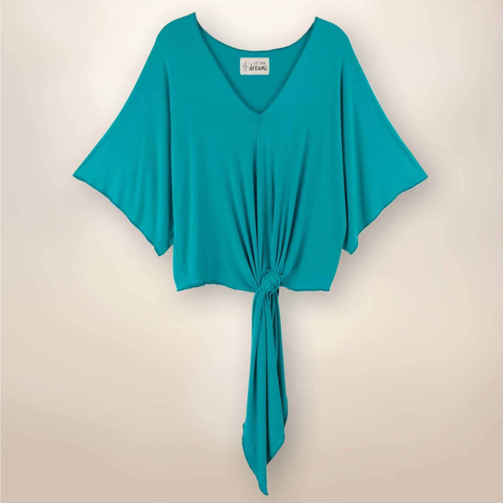 Turquoise Paige Tie Front Kimono