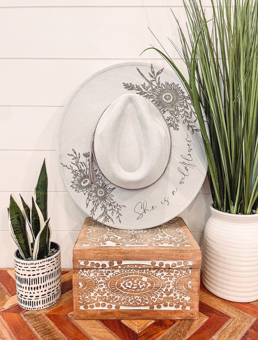 Engraved Floral Hat