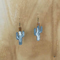 Small Agua Swirl Cactus Earrings