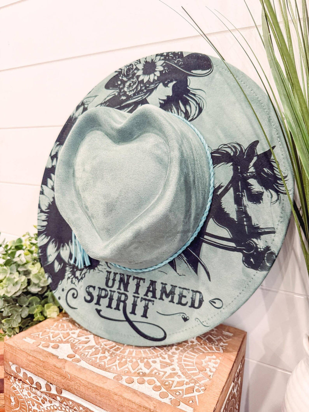 Cowgirl Engraved Heart Hat