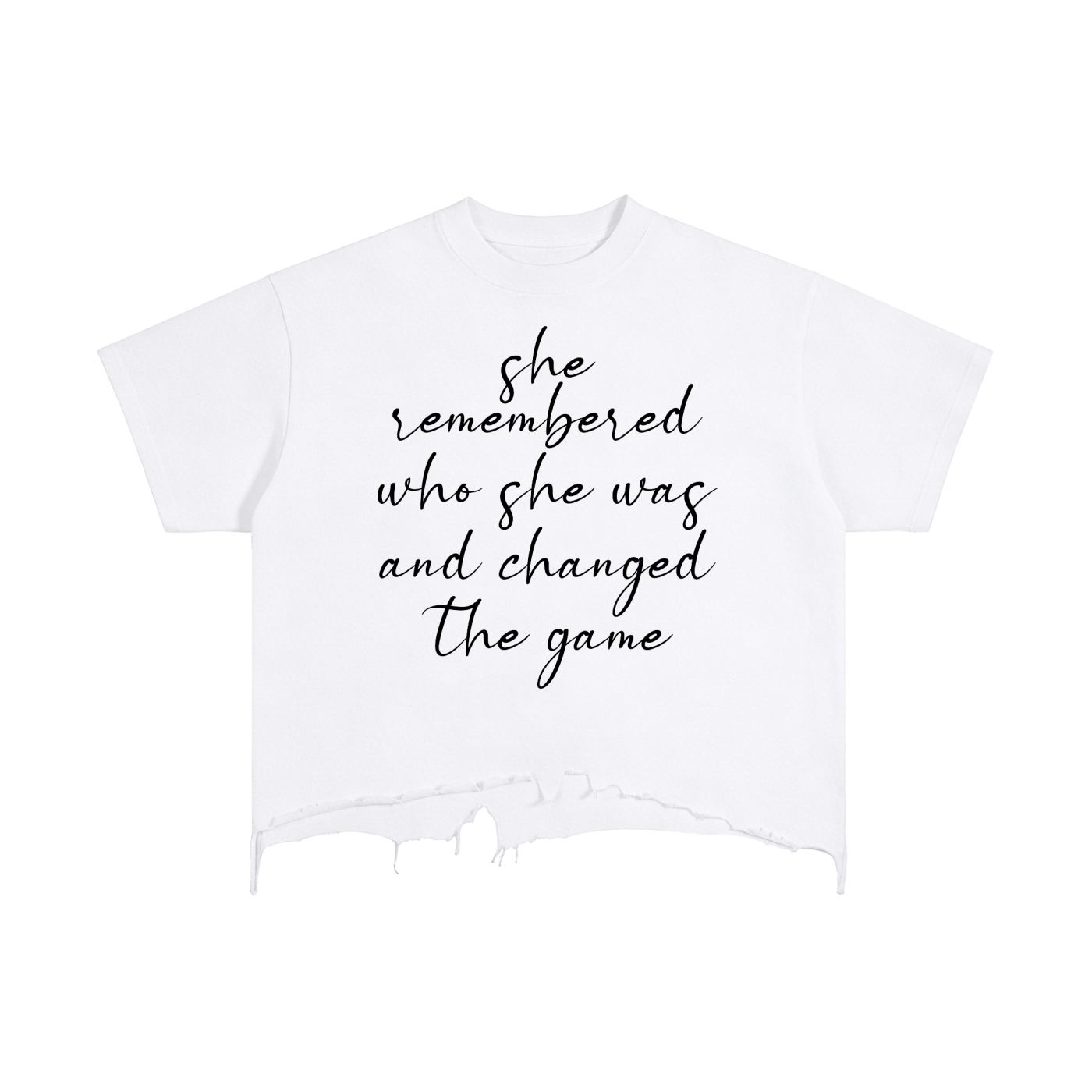 Vintage Wash Boxy Distressed Hem Tee