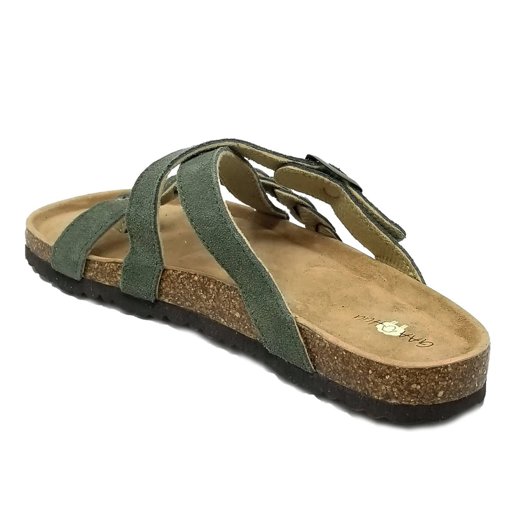 Braided Criss Cross Buckled Leather Footbed Sandal