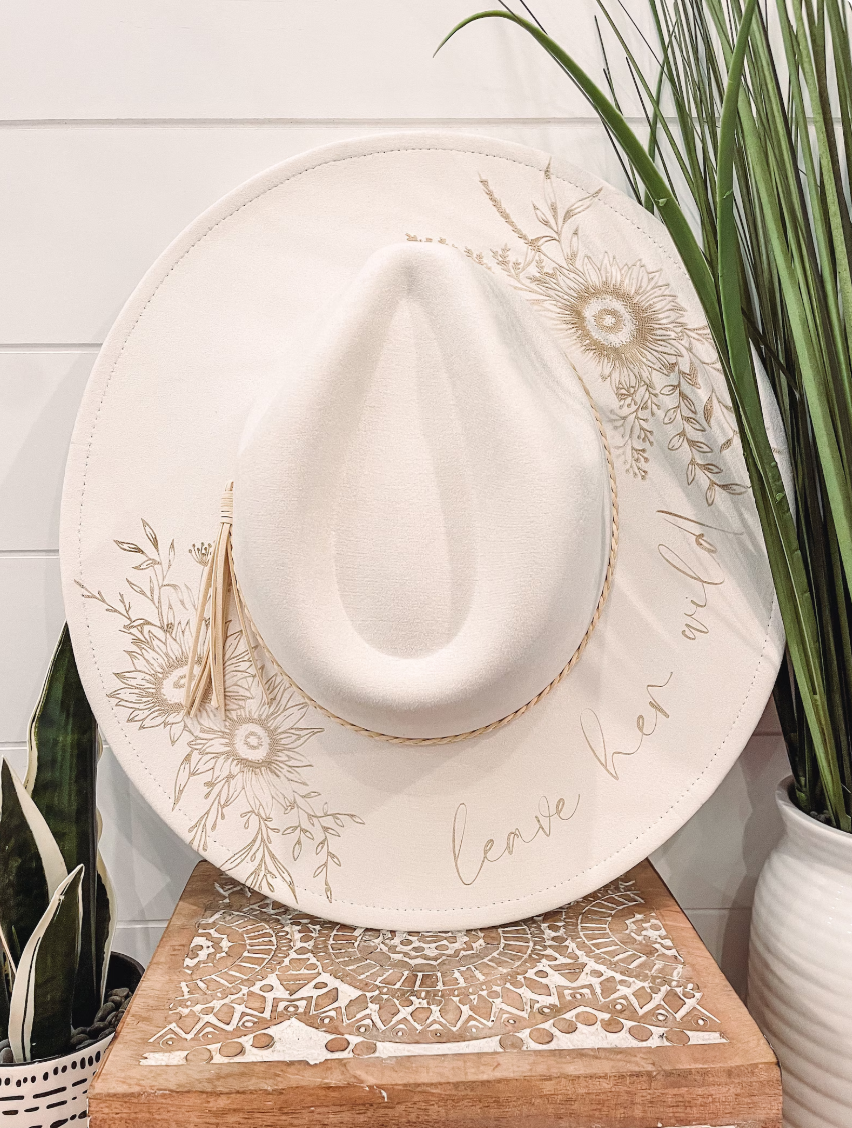 Engraved Floral Hat