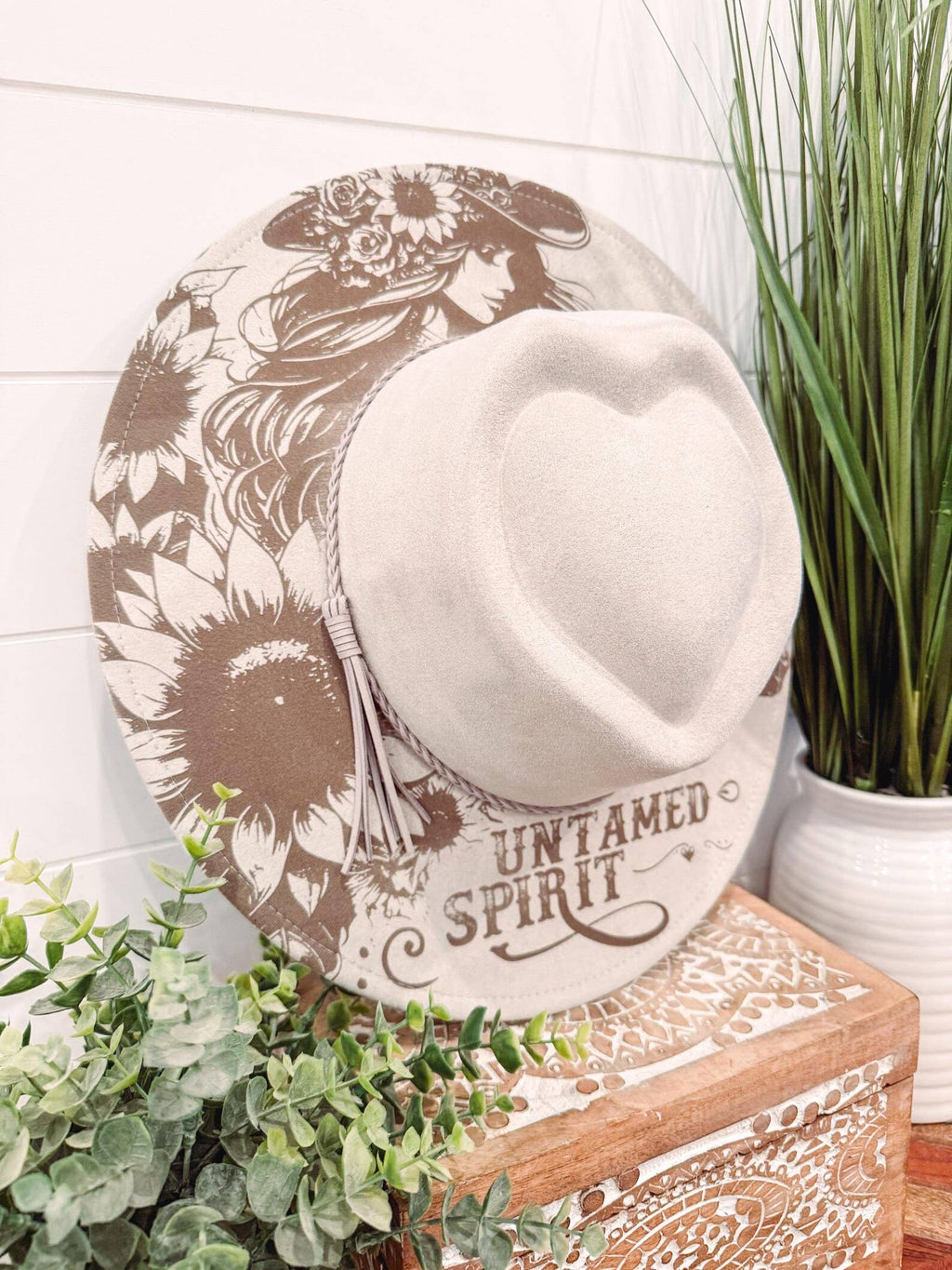 Cowgirl Engraved Heart Hat