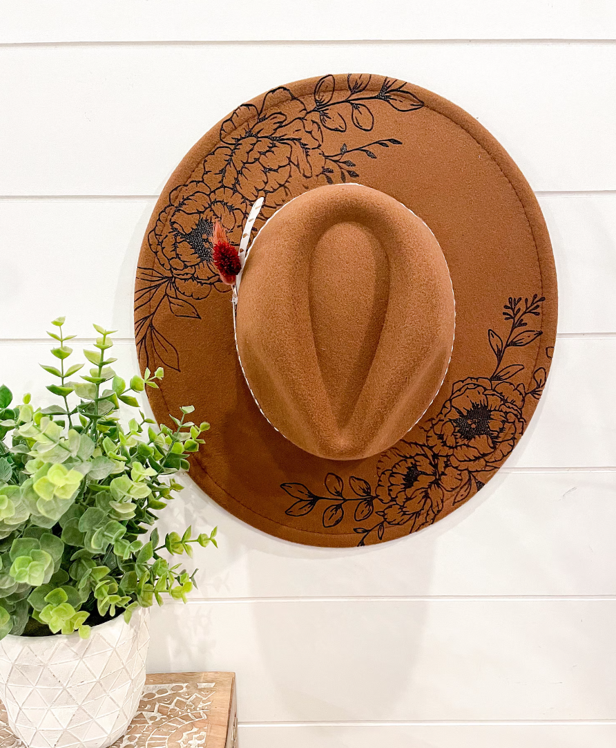 Engraved Floral Hat
