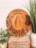 Engraved Wildflowers & Wild Horses Hat