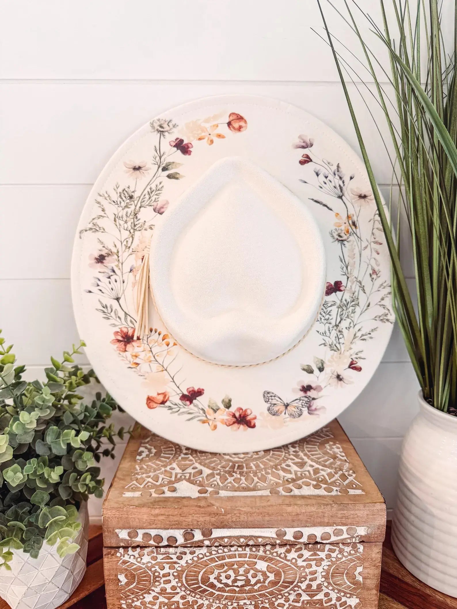 Floral Print Heart Hat