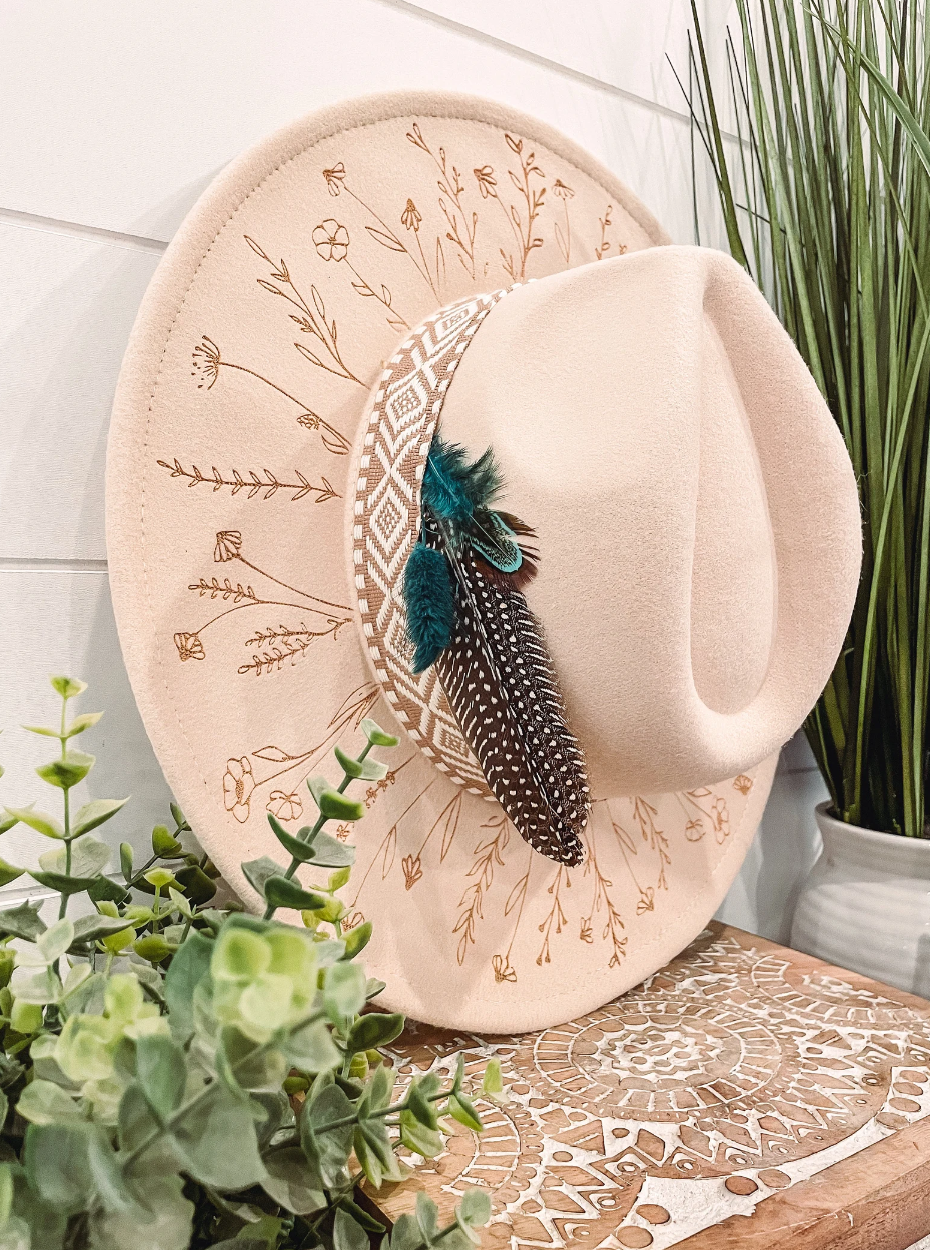 Engraved Floral Hat