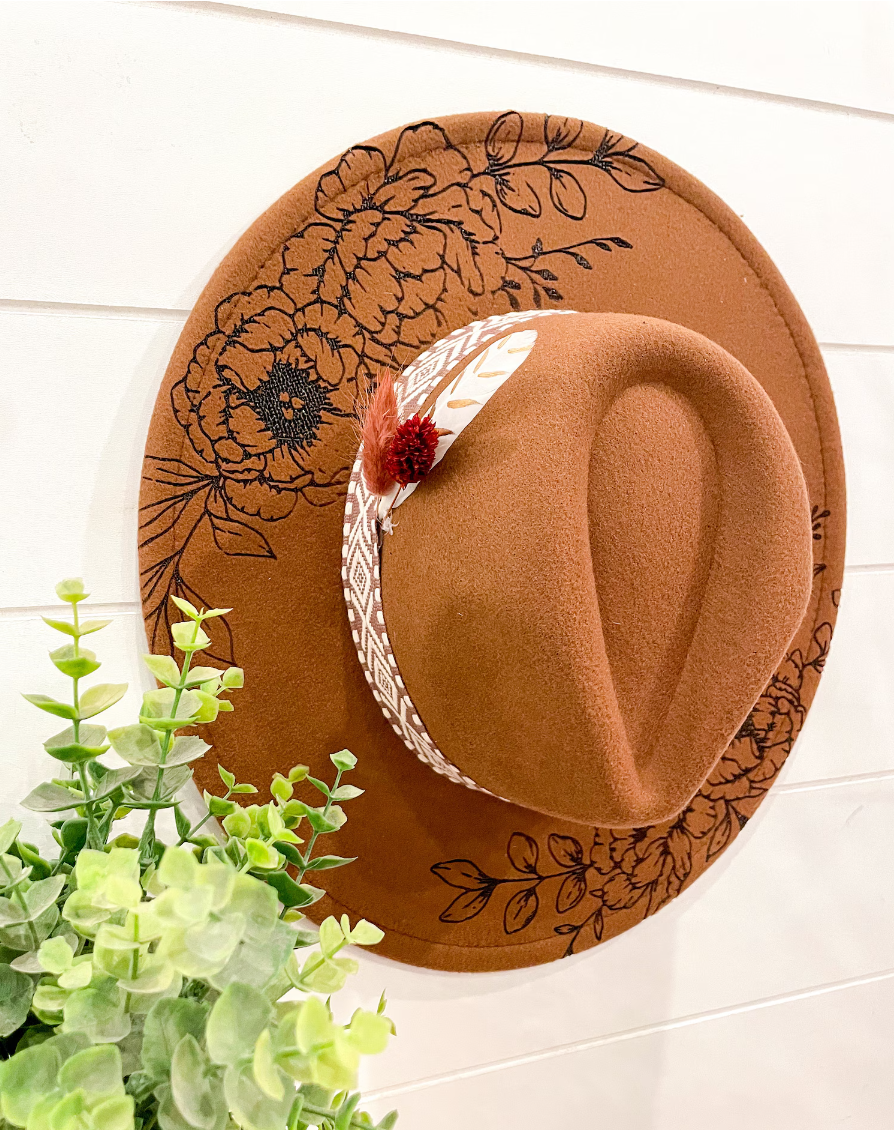 Engraved Floral Hat
