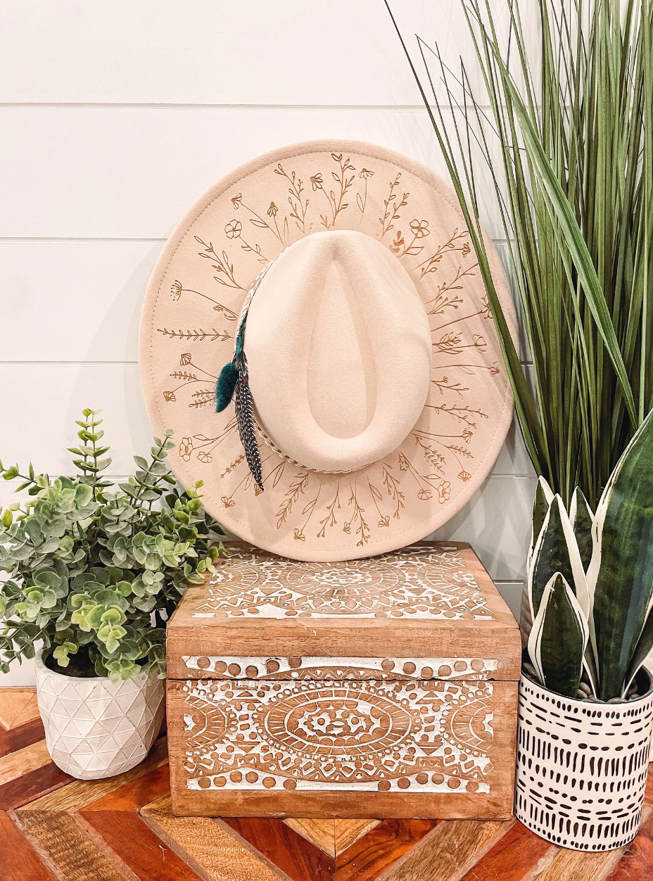 Engraved Floral Hat