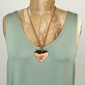 Adobe Swirl Wide Heart Necklace