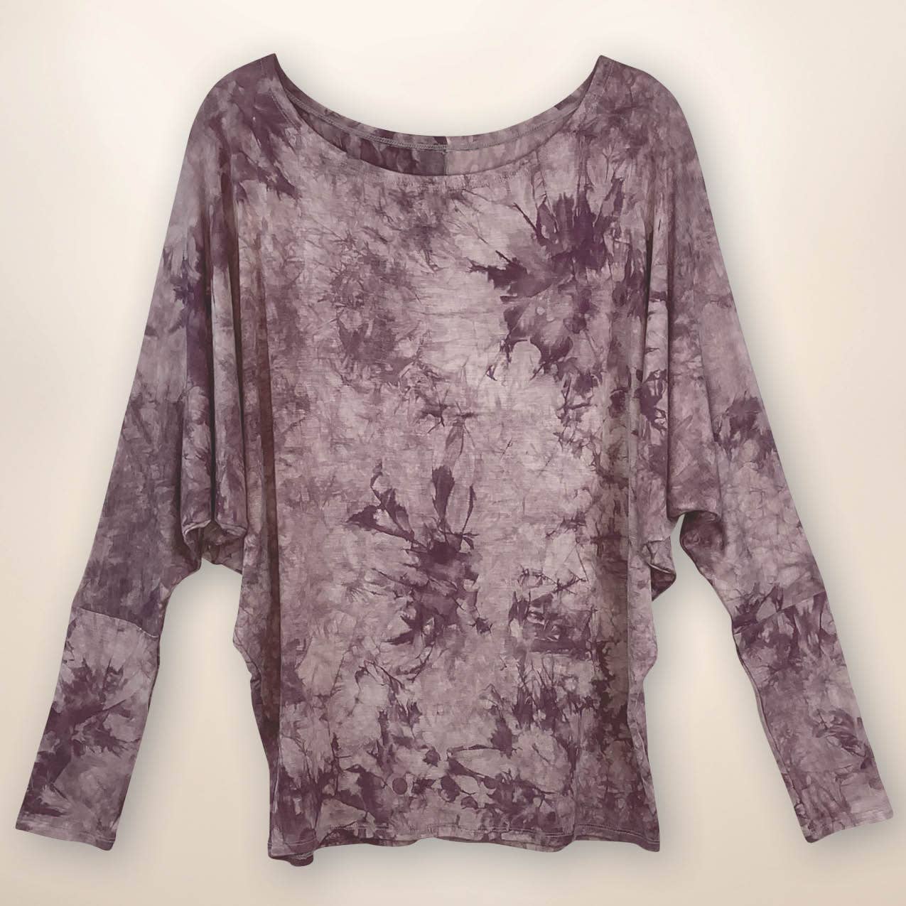 Jaidyn - Long Sleeve Shirt with Dolman Sleeves - Purple Rain