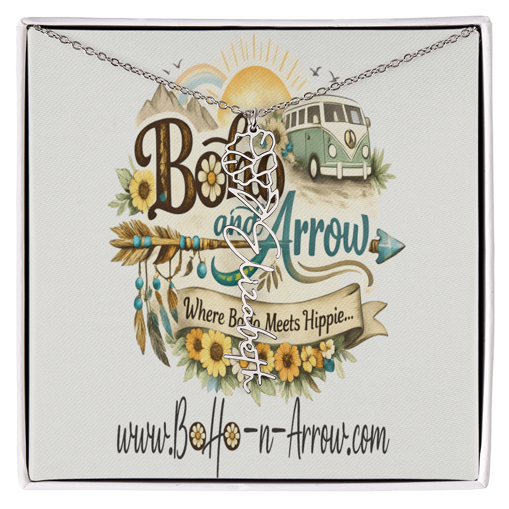 Personalized Birth Flower Name Necklace – BoHo Floral Keepsake Gift