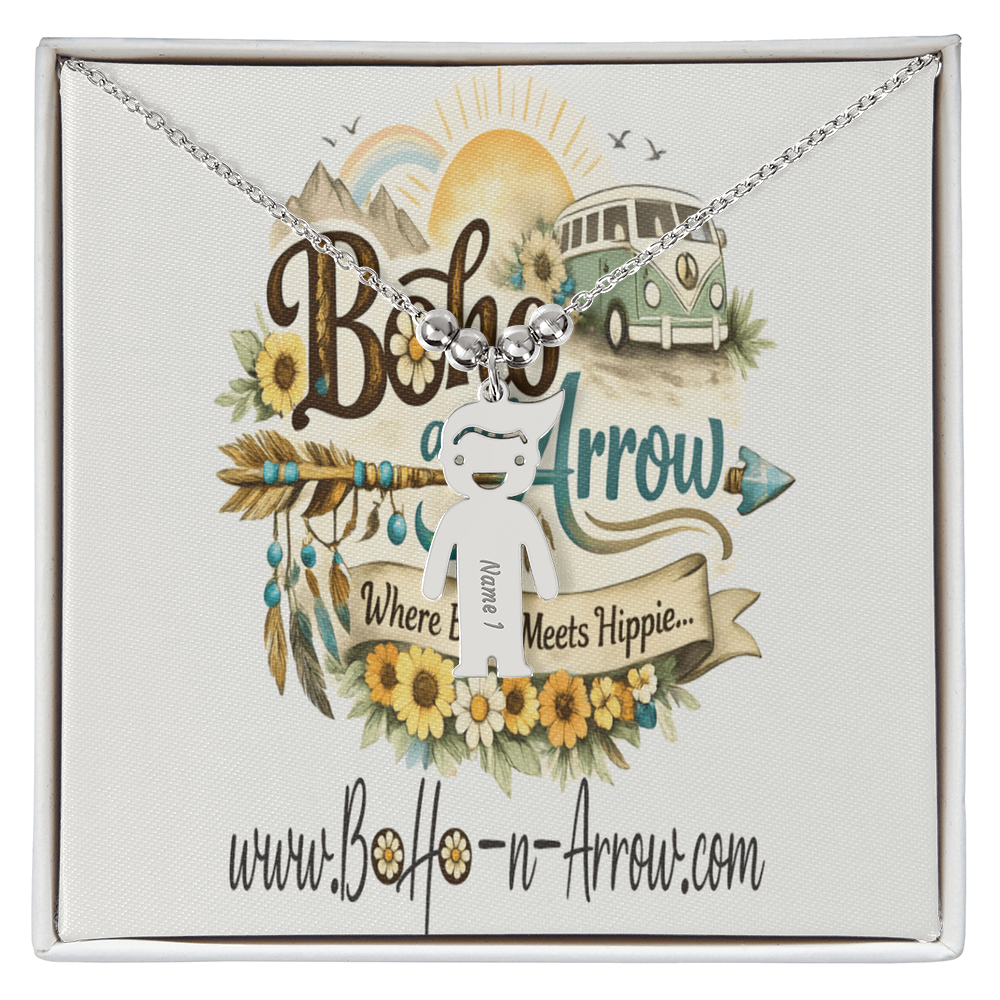 Engraved Kid Charm Necklace
