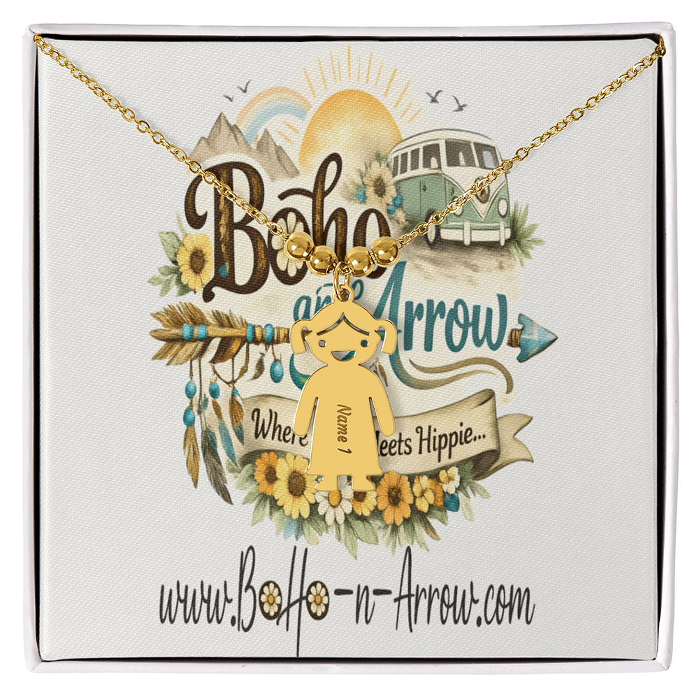 Engraved Kid Charm Necklace