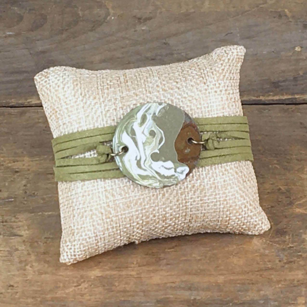 Cactus Swirl Round with Suede Wrap