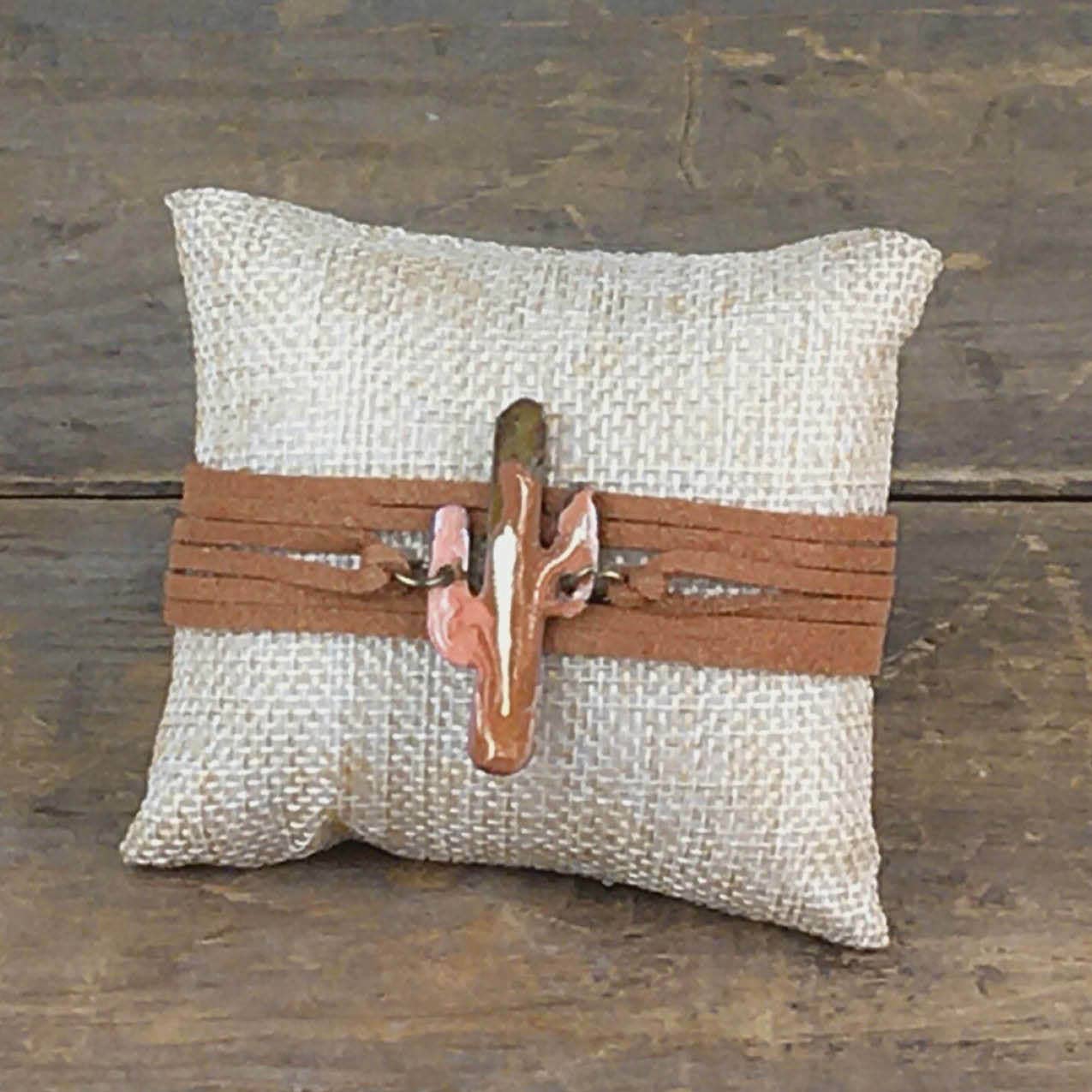 Cactus with Suede Wrap - Adobe Swirl