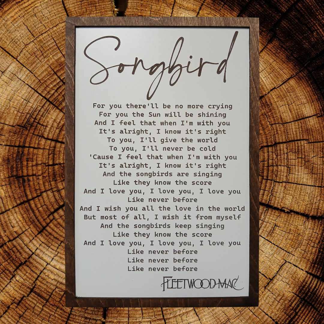 Songbird - Fleetwood Mac - Song Lyrics - Bar - song - music