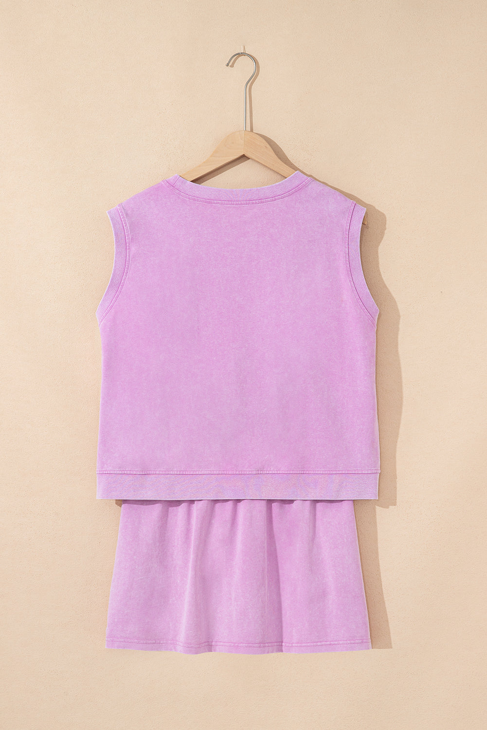 Phalaenopsis 2 Pieces Mineral Wash Cotton Lined Split Skirt Set