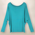 Turquoise Jaidyn  Long Sleeve Shirt with Dolman Sleeves