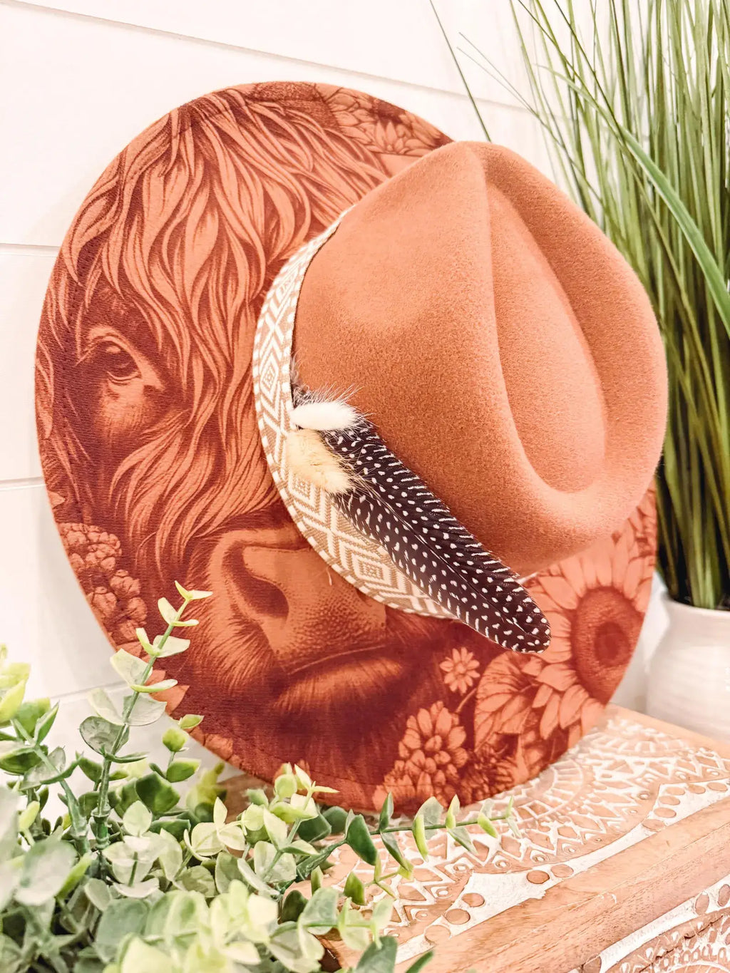 Engraved Highland Cow Hat