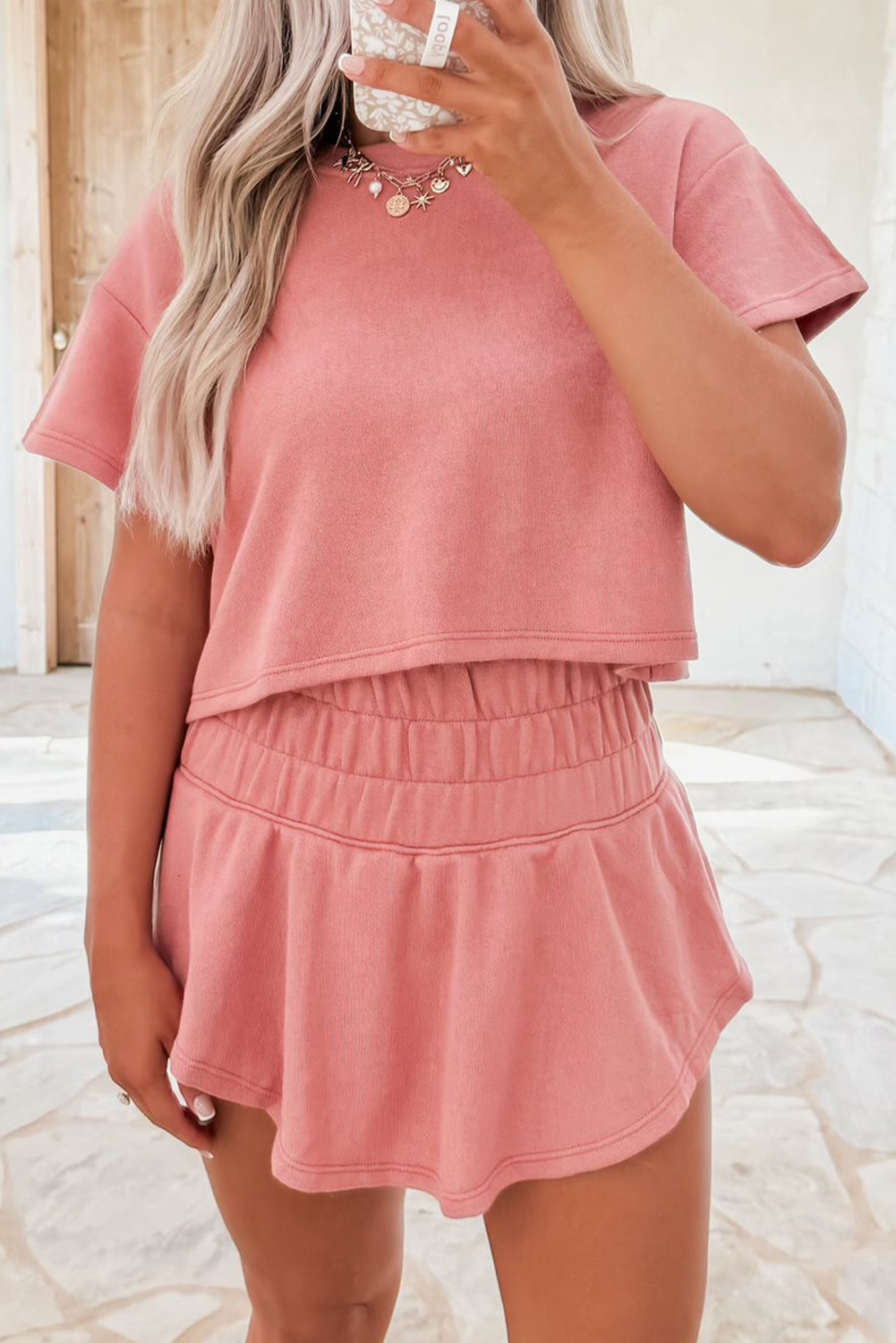 Blossom 2pcs Crop and Ruffle High Waist Skort Set