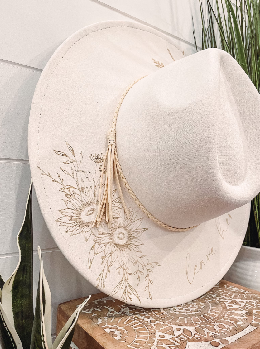 Engraved Floral Hat