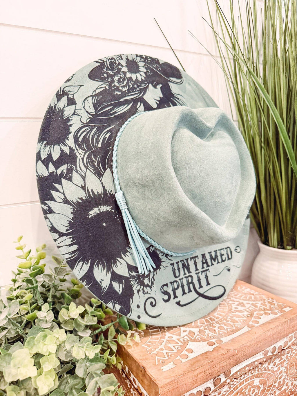 Cowgirl Engraved Heart Hat