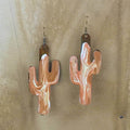 Large Adobe Swirl Cactus Earrings