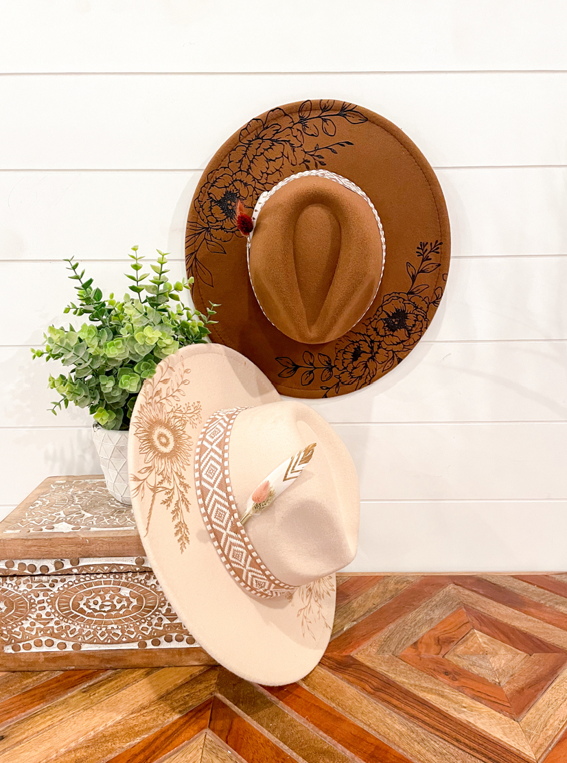 Engraved Floral Hat